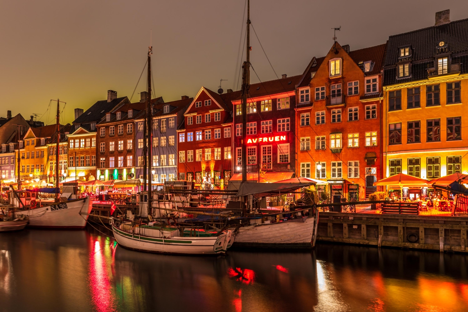 Le quartier de Nyhavn la nuit